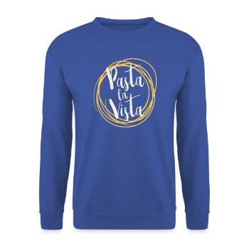 Pasta la Vista – Lustiges Food Design - Unisex Pullover - Royalblau - Vorne - Alina (178cm) & Michal (187cm)