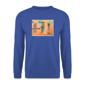 Collage - Unisex Pullover - Royalblau - Vorne - Alina (178cm) & Michal (187cm)