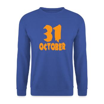 Halloween Süßes oder Saures 31. Oktober Boo - Unisex Pullover - Royalblau - Vorne - Alina (178cm) & Michal (187cm)