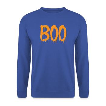 Halloween Boo T-Shirt Süßes oder Saures 31 Oktober - Unisex Pullover - Royalblau - Vorne - Alina (178cm) & Michal (187cm)