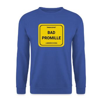 Trinkkurort - Unisex Pullover - Royalblau - Vorne - Alina (178cm) & Michal (187cm)