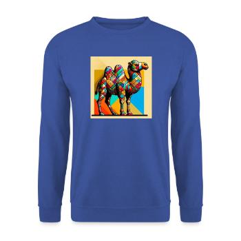Kamel - Unisex Pullover - Royalblau - Vorne - Alina (178cm) & Michal (187cm)