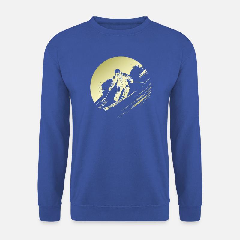 Ski Fahren Skiing Silhouette - Unisex Pullover - Royalblau