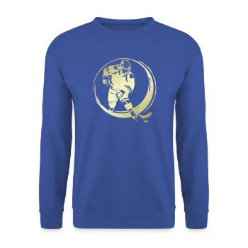 Hockey Spieler Silhouette - Unisex Pullover - Royalblau - Vorne - Alina (178cm) & Michal (187cm)
