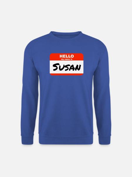 Hello My Name Is Susan Etikett Namensschild - Unisex Pullover - Royalblau