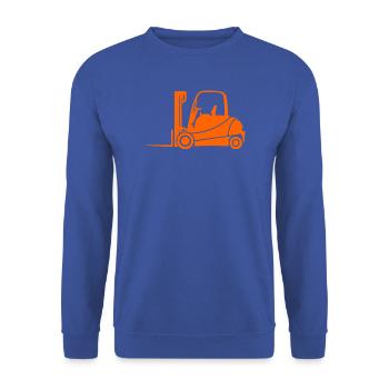 Gabelstapler Silhouette: Transport & Staplerfahrer - Unisex Pullover - Royalblau - Vorne - Alina (178cm) & Michal (187cm)