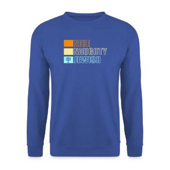 Hanukkah Chanukkah Hanukah - Unisex Pullover - Royalblau - Vorne - Alina (178cm) & Michal (187cm)