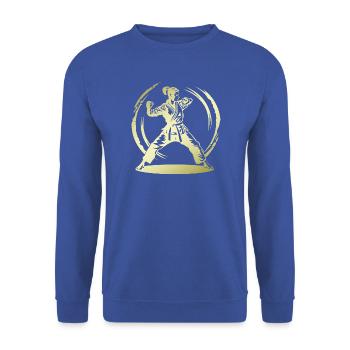Karate Silhouette Fighter - Unisex Sweatshirt - royal blue - Front - Alina (178cm) & Michal (187cm)
