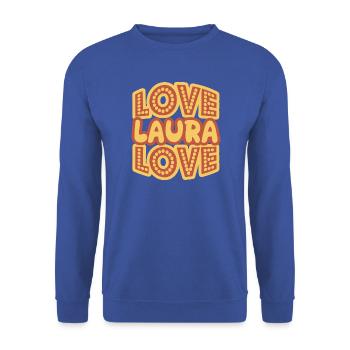 Laura - Unisex Pullover - Royalblau - Vorne - Alina (178cm) & Michal (187cm)