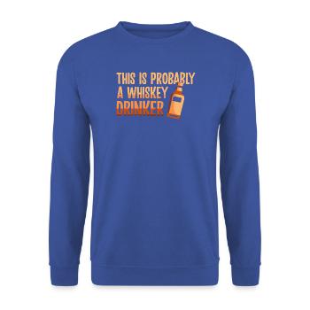 Whiskey Spruch Whiskeytrinker Whiskeyliebhaber - Unisex Pullover - Royalblau - Vorne - Alina (178cm) & Michal (187cm)