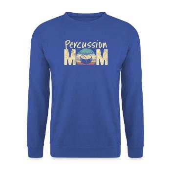 Perkussion Mama Retro Vintage Marching Band Design - Unisex Pullover - Royalblau - Vorne - Alina (178cm) & Michal (187cm)