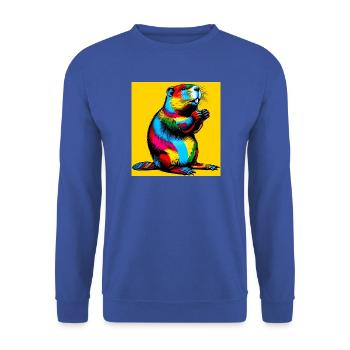 Bieber - Unisex Pullover - Royalblau - Vorne - Alina (178cm) & Michal (187cm)