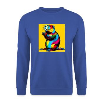 Bieber - Unisex Pullover - Royalblau - Vorne - Alina (178cm) & Michal (187cm)