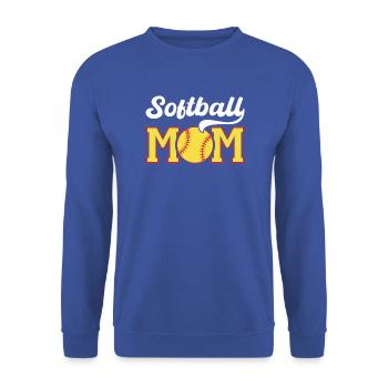 Softball Mama Pride Grafik - Unisex Pullover - Royalblau - Vorne - Alina (178cm) & Michal (187cm)