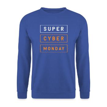 Kaufrausch Cyber Monday - Unisex Pullover - Royalblau - Vorne - Alina (178cm) & Michal (187cm)