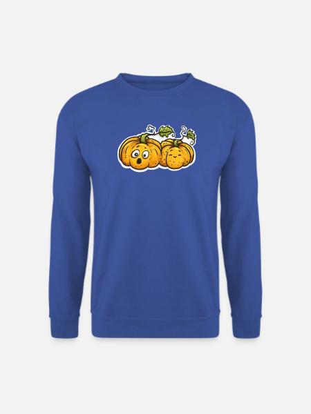 Süßes Kürbis Pärchen - Halloween Herbst Comic - Unisex Pullover - Royalblau