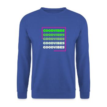 Gute Stimmung - Unisex Pullover - Royalblau - Vorne - Alina (178cm) & Michal (187cm)