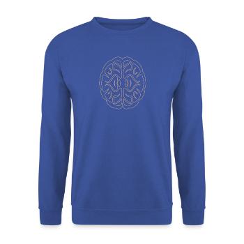 Brain01 - Unisex Pullover - Royalblau - Vorne - Alina (178cm) & Michal (187cm)