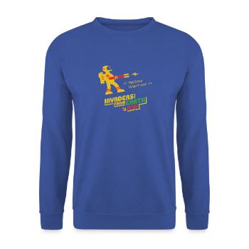 Eindringlinge von der Erde 2081 GELBER KRIEGER - Unisex Pullover - Royalblau - Vorne - Alina (178cm) & Michal (187cm)