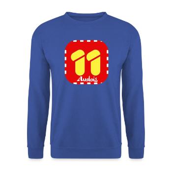 Audois Logo 11 - Unisex Pullover - Royalblau - Vorne - Alina (178cm) & Michal (187cm)