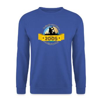 20. Geburtstag Rocking the crowd since 10/2005 - Unisex Pullover - Royalblau - Vorne - Alina (178cm) & Michal (187cm)