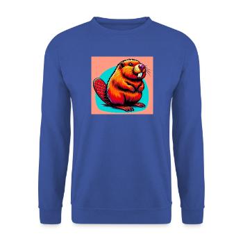Bieber - Unisex Pullover - Royalblau - Vorne - Alina (178cm) & Michal (187cm)