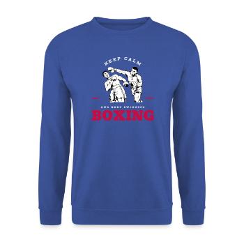 Kampfgeist Boxen Fight Club Berlin - Unisex Pullover - Royalblau - Vorne - Alina (178cm) & Michal (187cm)