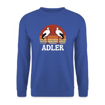 ADLER VIntage Retro - Unisex Pullover - Royalblau - Vorne - Alina (178cm) & Michal (187cm)