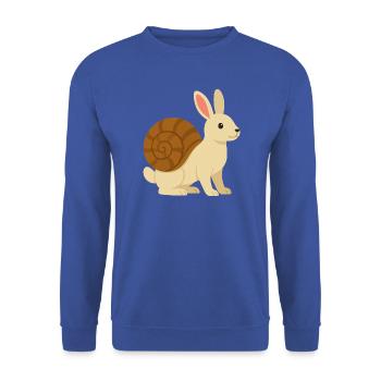 Niedliches Schneckenkaninchen - Unisex Pullover - Royalblau - Vorne - Alina (178cm) & Michal (187cm)