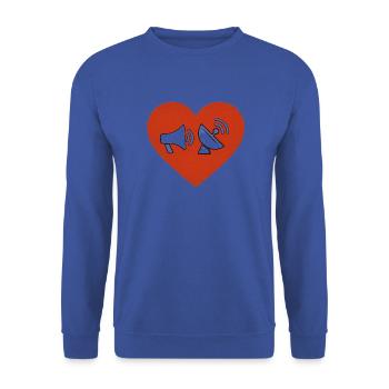 Herz der Kommunikation - Unisex Pullover - Royalblau - Vorne - Alina (178cm) & Michal (187cm)
