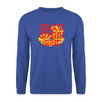 Verdienen und Wohlstand - Unisex Pullover - Royalblau - Vorne - Alina (178cm) & Michal (187cm)