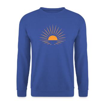 Sonnen-Strahl - Unisex Pullover - Royalblau - Vorne - Alina (178cm) & Michal (187cm)