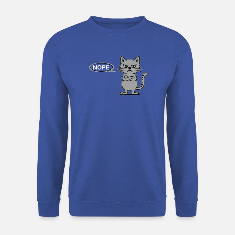 Skeptische Katze NOPE-Statement - Unisex Pullover - Royalblau