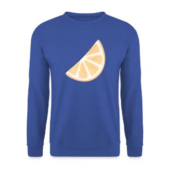 Orange Slice Aquarell Glühen - Unisex Pullover - Royalblau - Vorne - Alina (178cm) & Michal (187cm)