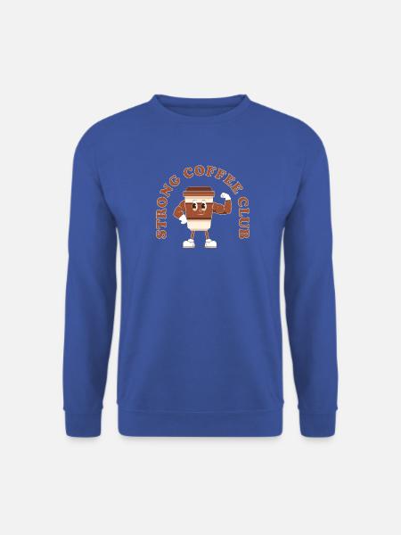 Strong Coffee Club – Retro Comic Kaffee Design - Unisex Pullover - Royalblau