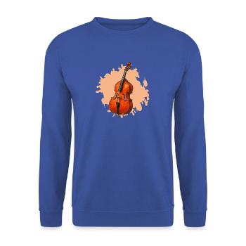 Orangene Violoncello Aquarell - Unisex Pullover - Royalblau - Vorne - Alina (178cm) & Michal (187cm)
