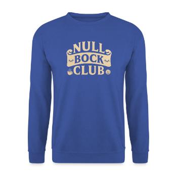 Null Bock Club – Statement Spruch Lustig - Unisex Pullover - Royalblau - Vorne - Alina (178cm) & Michal (187cm)