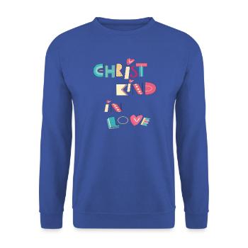 Christkind in Love - Unisex Pullover - Royalblau - Vorne - Alina (178cm) & Michal (187cm)