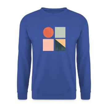 Minimalistische geometrische Formen — Moderne abstrakte Kunst - Unisex Pullover - Royalblau - Vorne - Alina (178cm) & Michal (187cm)