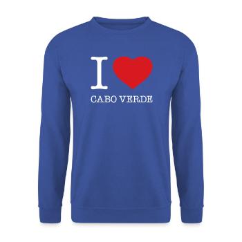 I love Cabo Verde - Unisex Pullover - Royalblau - Vorne - Alina (178cm) & Michal (187cm)