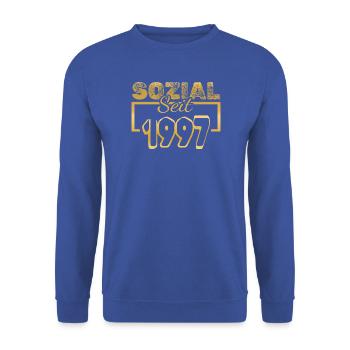 Sozial 1997 - Unisex Pullover - Royalblau - Vorne - Alina (178cm) & Michal (187cm)