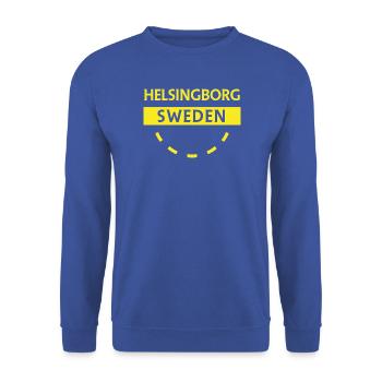 Helsingborg Schweden Aufnäher - Unisex Pullover - Royalblau - Vorne - Alina (178cm) & Michal (187cm)