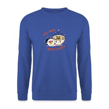 You Maki Miso Happy Sushi Bowl - Unisex Pullover - Royalblau - Vorne - Alina (178cm) & Michal (187cm)