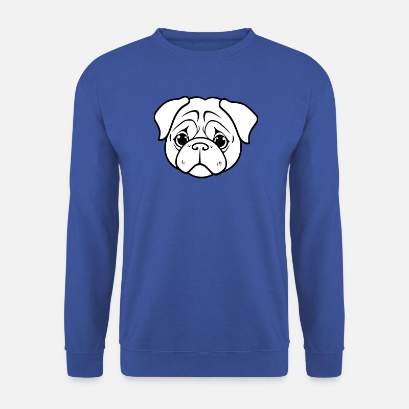 Mops Hunde T-shirt - Unisex Pullover - Royalblau