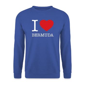 I love Bermuda - Unisex Pullover - Royalblau - Vorne - Alina (178cm) & Michal (187cm)