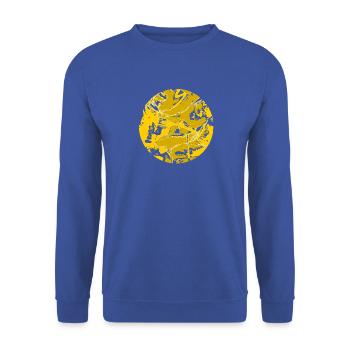 Solar Abstrakter Kreis - Unisex Pullover - Royalblau - Vorne - Alina (178cm) & Michal (187cm)