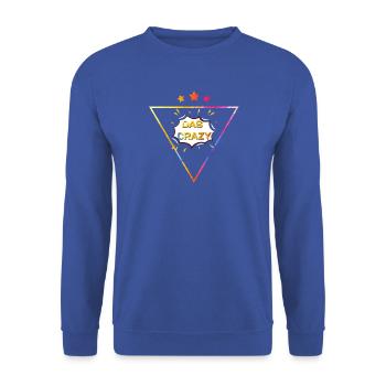 DAS CRAZY C+ - Unisex Pullover - Royalblau - Vorne - Alina (178cm) & Michal (187cm)