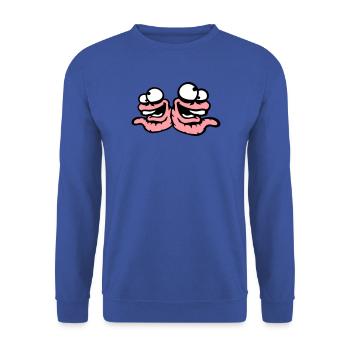 Würmer Lachend Duo Verrückt Schielend Albern Team - Unisex Pullover - Royalblau - Vorne - Alina (178cm) & Michal (187cm)