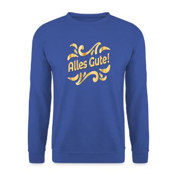Alles Gute wünschen - Unisex Pullover - Royalblau - Vorne - Alina (178cm) & Michal (187cm)
