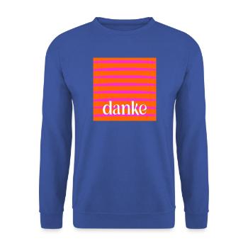 DANKE DANKBARKEIT - Unisex Pullover - Royalblau - Vorne - Alina (178cm) & Michal (187cm)
